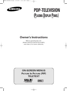 Manual Samsung PS-42D4SR Plasma Television