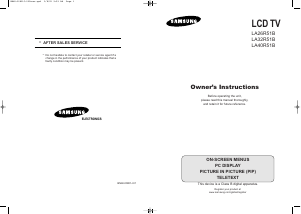Bruksanvisning Samsung LA32R51B LCD TV