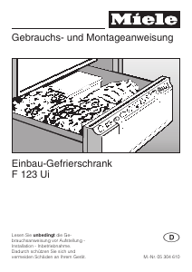 Bedienungsanleitung Miele F 123 Ui Gefrierschrank
