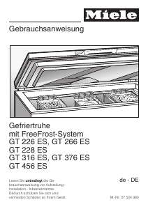 Bedienungsanleitung Miele GT 316 ES Gefrierschrank