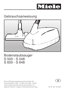 Bedienungsanleitung Miele S 512 Staubsauger
