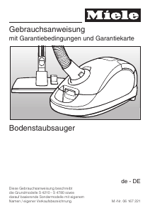 Bedienungsanleitung Miele S 4780 Staubsauger