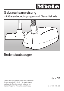 Bedienungsanleitung Miele S 711-1 Staubsauger