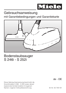 Bedienungsanleitung Miele S 251i Staubsauger