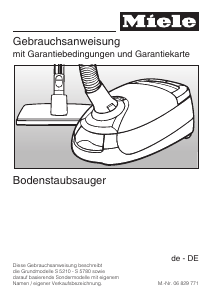 Bedienungsanleitung Miele S 5220 Staubsauger