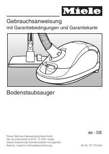 Bedienungsanleitung Miele S 4221 Staubsauger