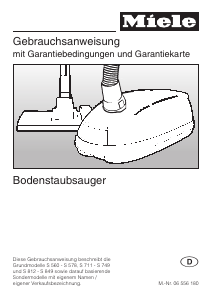 Bedienungsanleitung Miele S 849 Staubsauger