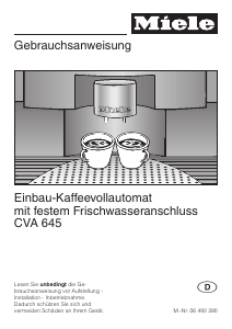 Bedienungsanleitung Miele CVA 645-1 Kaffeemaschine
