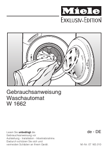 Bedienungsanleitung Miele W 1662 Exklusiv Edition Waschmaschine