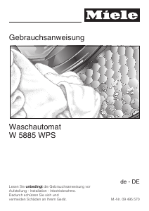 Bedienungsanleitung Miele W 5885 WPS Waschmaschine