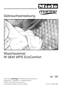 Bedienungsanleitung Miele W 5840 WPS Marine EcoComfort Waschmaschine