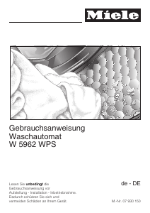 Bedienungsanleitung Miele W 5962 WPS Waschmaschine
