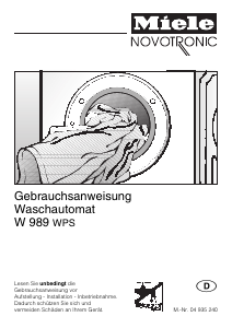 Bedienungsanleitung Miele W 989 WPS Waschmaschine