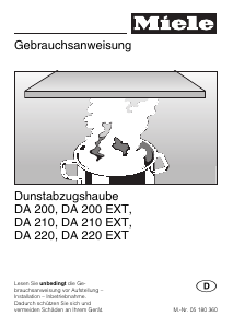 Bedienungsanleitung Miele DA 210 EXT Dunstabzugshaube