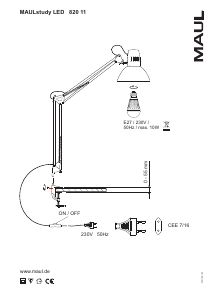 Bruksanvisning Maul MAULstudy Lampa