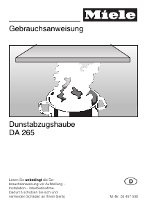 Bedienungsanleitung Miele DA 265 Dunstabzugshaube