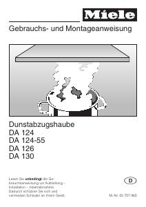 Bedienungsanleitung Miele DA 130 Dunstabzugshaube