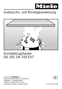 Bedienungsanleitung Miele DA 250 EXT Dunstabzugshaube