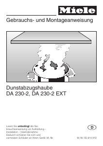 Bedienungsanleitung Miele DA 230-2 EXT Dunstabzugshaube