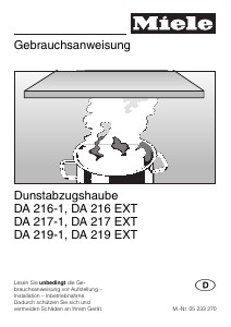 Bedienungsanleitung Miele DA 216-1 Dunstabzugshaube