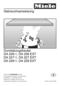 Bedienungsanleitung Miele DA 229-1 Dunstabzugshaube