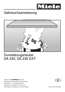 Bedienungsanleitung Miele DA 230 EXT Dunstabzugshaube