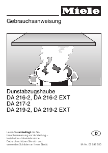Bedienungsanleitung Miele DA 217-2 Dunstabzugshaube