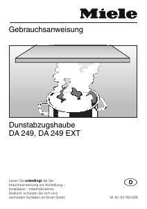 Bedienungsanleitung Miele DA 249 EXT Dunstabzugshaube