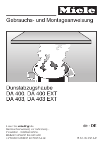 Bedienungsanleitung Miele DA 400 Dunstabzugshaube
