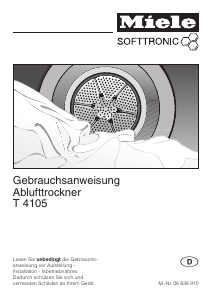 Bedienungsanleitung Miele T 4105 Trockner