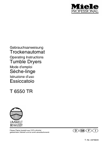 Manual Miele T 6550 TR EL Dryer