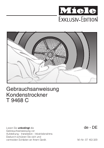Bedienungsanleitung Miele T 9468 C Exklusiv Edition Trockner
