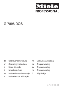 Bruksanvisning Miele G 7896 AE Oppvaskmaskin