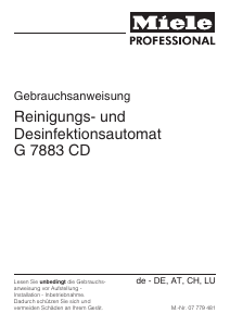 Bedienungsanleitung Miele G 7883 CD Geschirrspüler