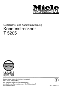 Bedienungsanleitung Miele T 5205 C Trockner
