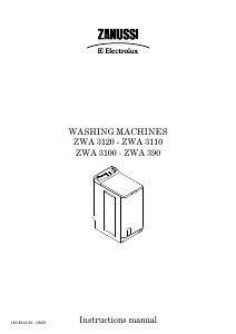 Handleiding Zanussi-Electrolux ZWA 3120 Wasmachine