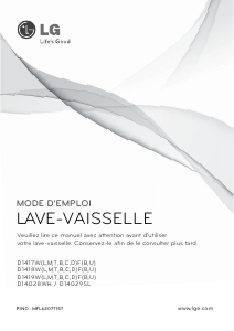 Mode d’emploi LG D1417WLFU Lave-vaisselle