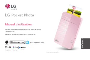 Mode d’emploi LG PD251P Pocket Photo Imprimante photo