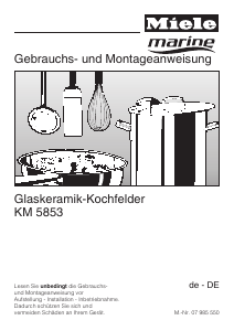 Bedienungsanleitung Miele KM 5853 Kochfeld
