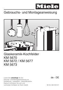 Bedienungsanleitung Miele KM 5677 Kochfeld