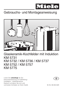 Bedienungsanleitung Miele KM 5775 Kochfeld
