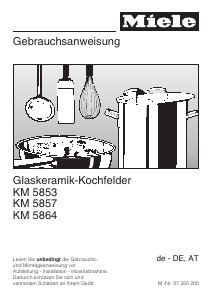 Bedienungsanleitung Miele KM 5857 Kochfeld