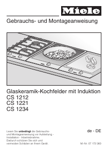 Bedienungsanleitung Miele CS 1212 i Kochfeld