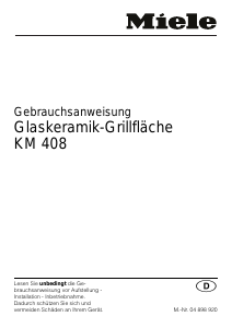 Bedienungsanleitung Miele KM 408 Kochfeld