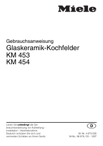 Bedienungsanleitung Miele KM 453 Kochfeld