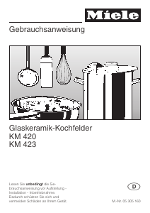Bedienungsanleitung Miele KM 423 Kochfeld
