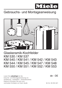 Bedienungsanleitung Miele KM 547 Kochfeld
