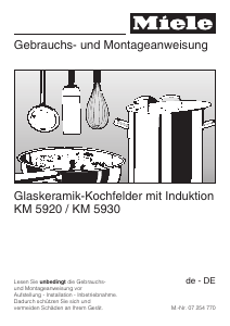 Bedienungsanleitung Miele KM 5920 Kochfeld