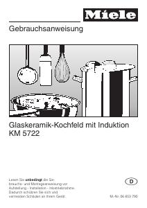 Bedienungsanleitung Miele KM 5722 Kochfeld