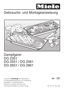 Bedienungsanleitung Miele DG 2651 Backofen